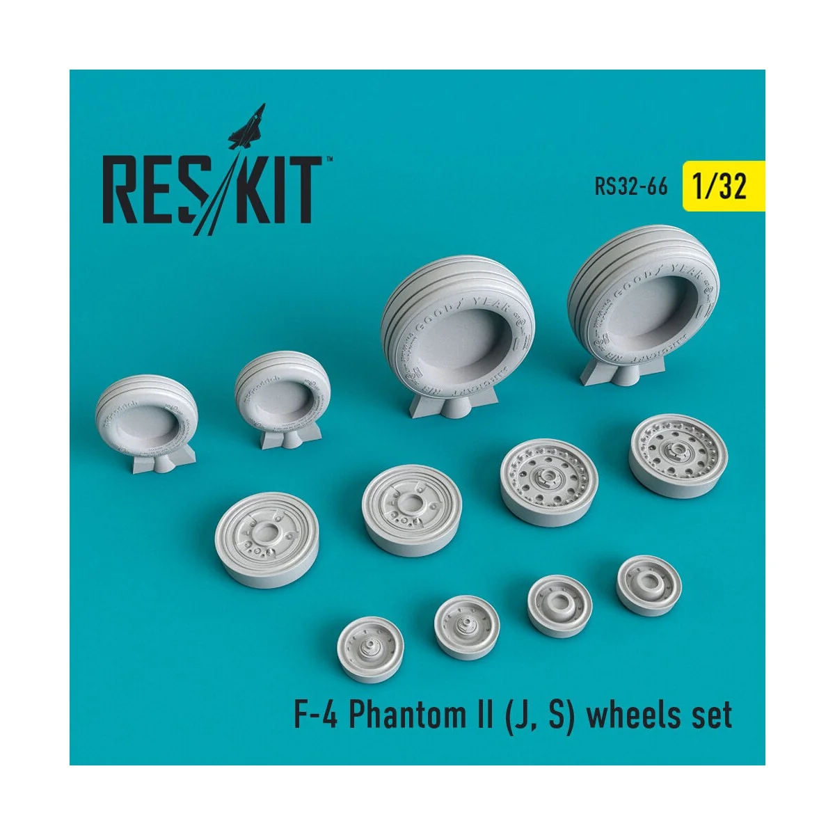F-4 (J, S) Phantom II wheels set, 1/32 - ResKit Models RS32-0066 F-4 (J, S) Phantom II wheels set, 1/32 - ResKit Models RS32-0066