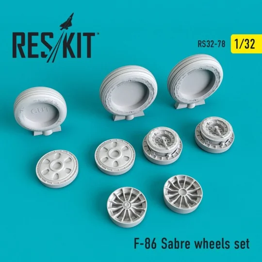 F-86 Sabre wheels set, 1/32 - ResKit Models RS32-0078