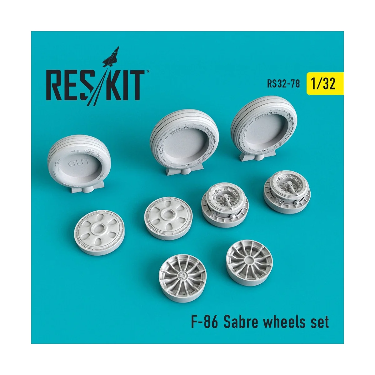 F-86 Sabre wheels set 1/32 - ResKit Models RS32-0078