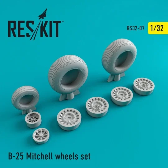 B-25 Mitchell wheels set, 1/32 - ResKit Models RS32-0087