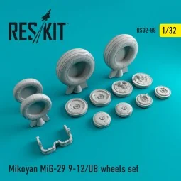 MiG-29 (9-12, UB) wheels set, 1/32 - ResKit Models RS32-0088