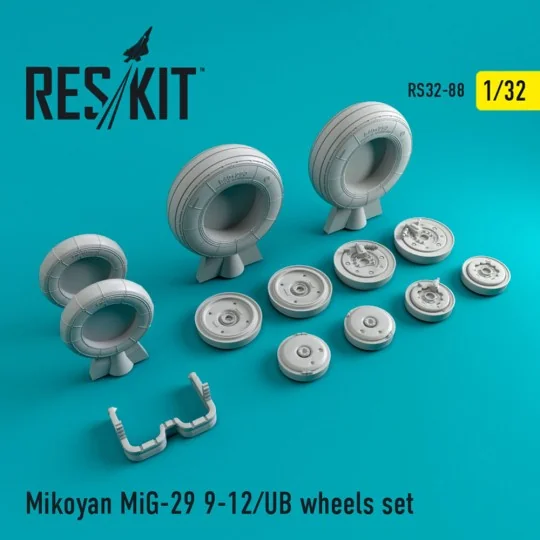 MiG-29 (9-12, UB) wheels set, 1/32 - ResKit Models RS32-0088