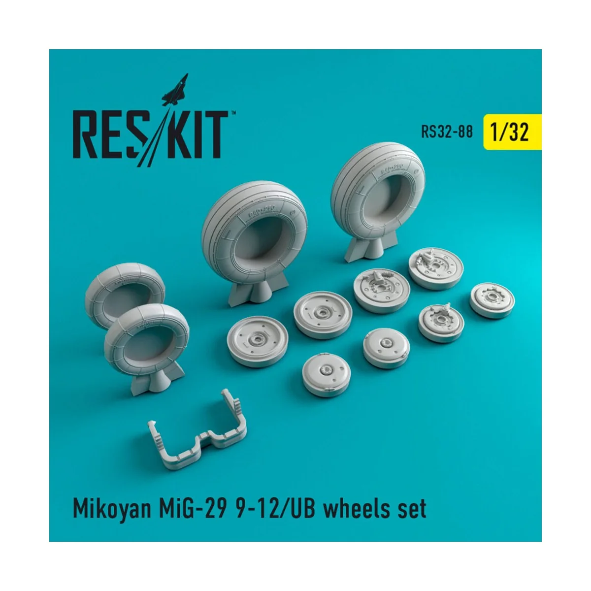 MiG-29 (9-12, UB) wheels set, 1/32 - ResKit Models RS32-0088