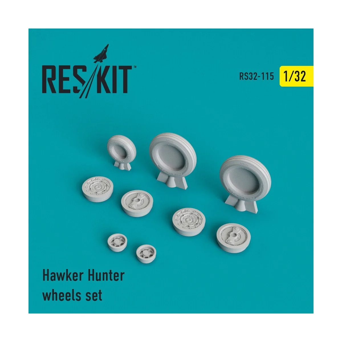 Hawker Hunter wheels set 1/32 - ResKit Models RS32-0115