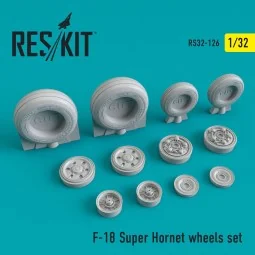 F/A-18 Super Hornet wheels set, 1/32 - ResKit Models RS32-0126