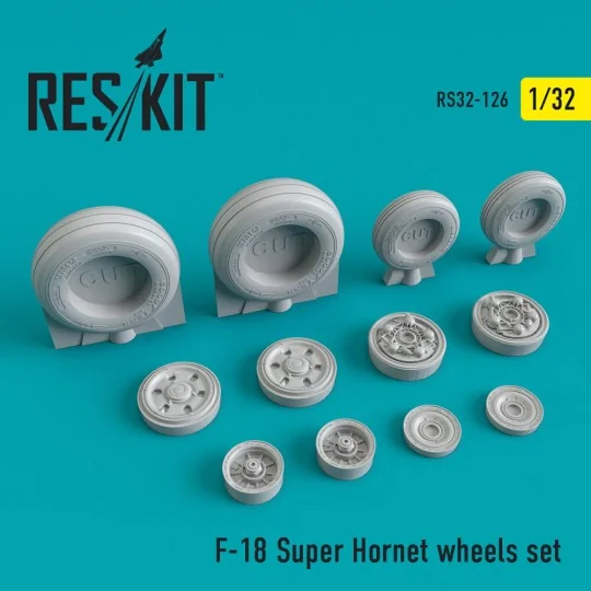 F/A-18 Super Hornet wheels set 1/32 - ResKit Models RS32-0126