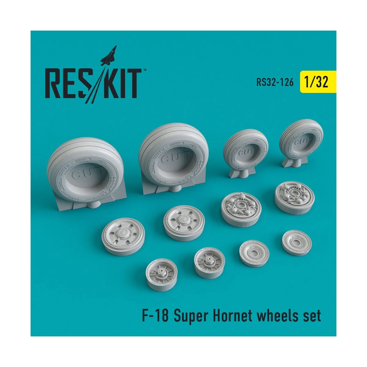 F/A-18 Super Hornet wheels set 1/32 - ResKit Models RS32-0126