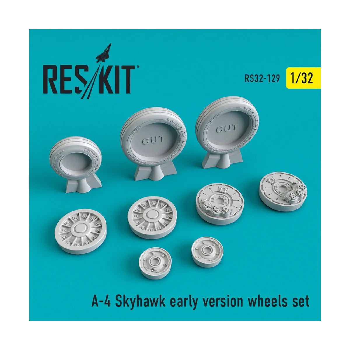 A-4 Skyhawk early version wheels set, 1/32 - ResKit Models RS32-0129