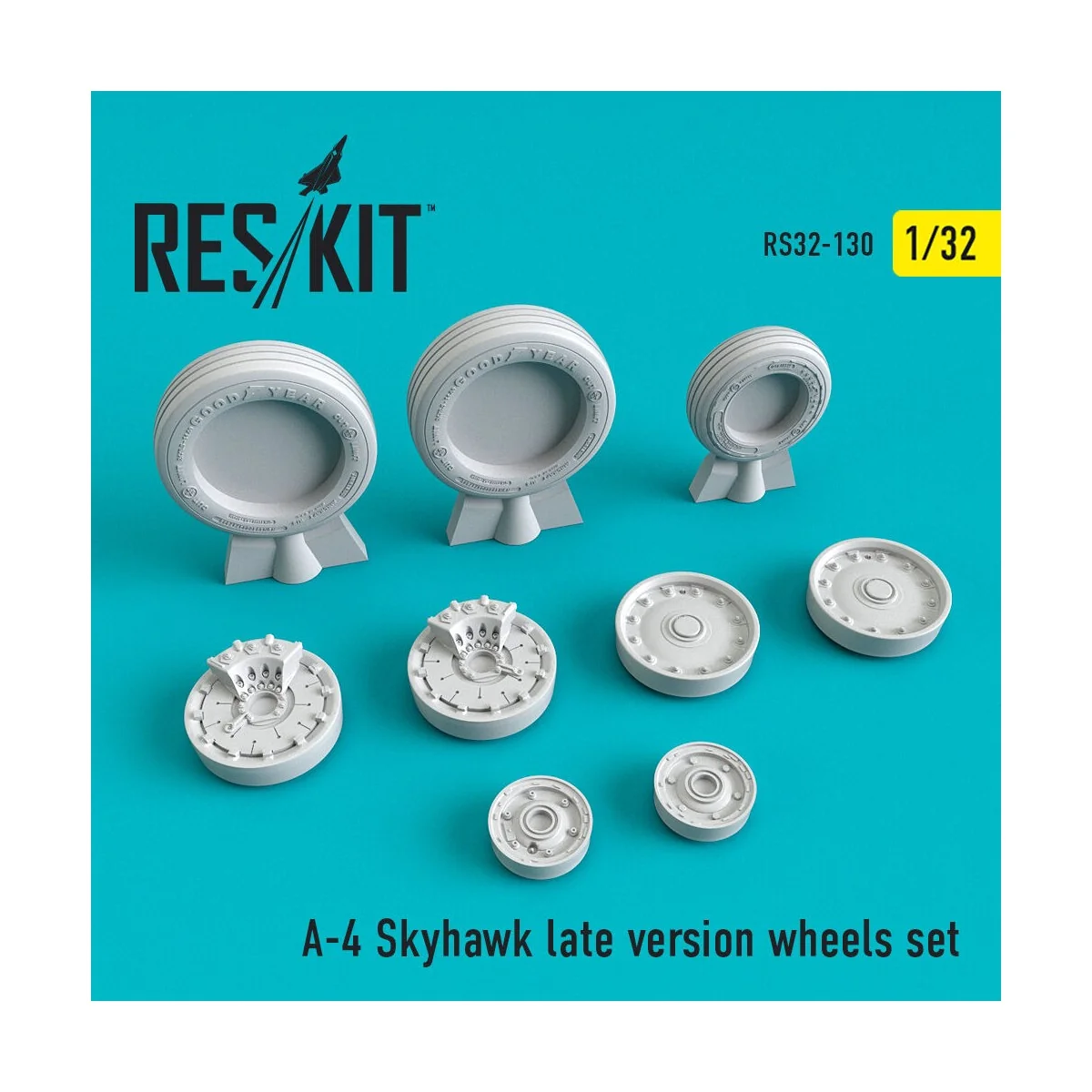 A-4 Skyhawk late version wheels set 1/32 - ResKit Models RS32-0130