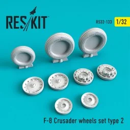 F-8 Crusader (weighted) wheels set type 2 1/32 - ResKit Models RS32...
