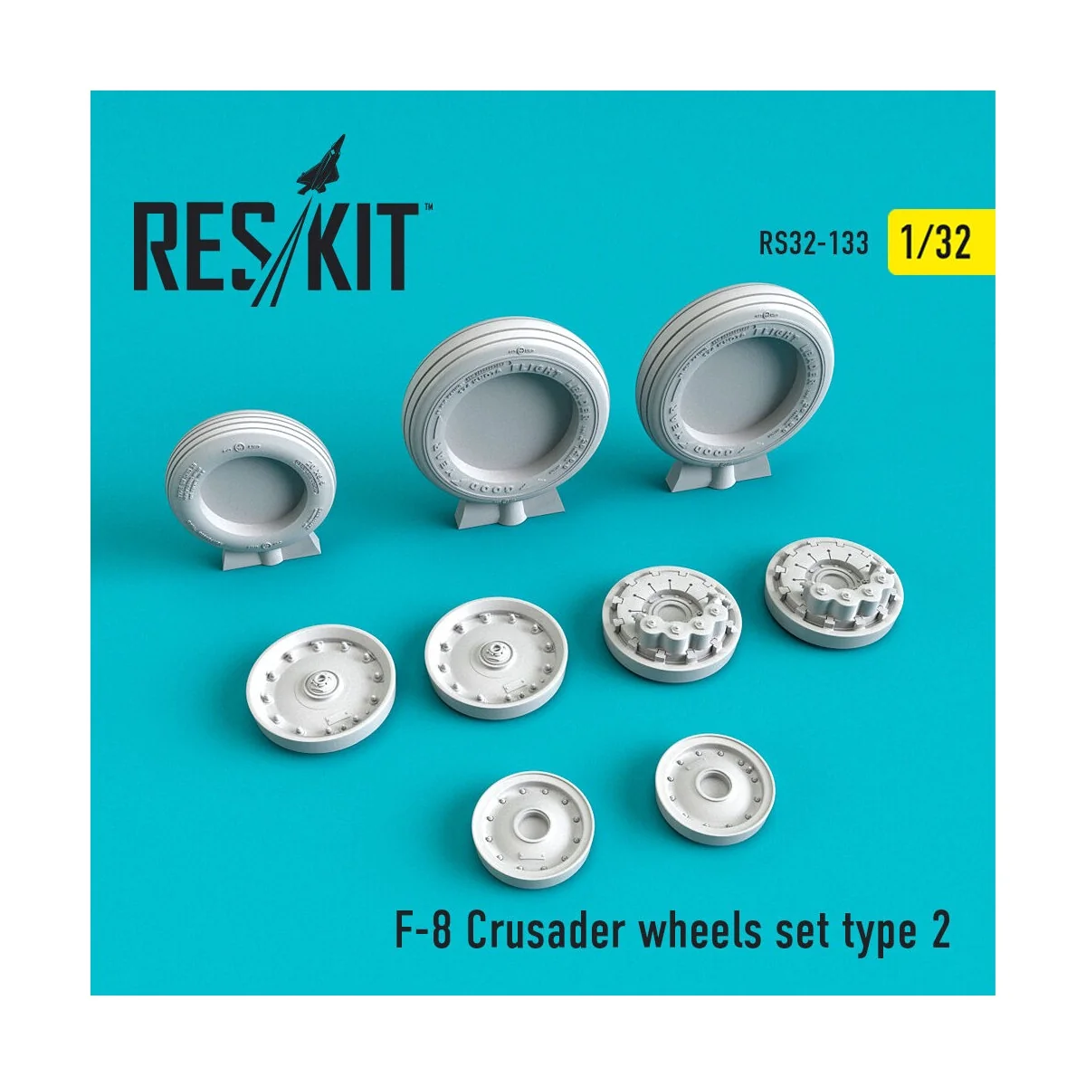 F-8 Crusader (weighted) wheels set type 2, 1/32 - ResKit Models RS3... F-8 Crusader (weighted) wheels set type 2, 1/32 - ResKit Models RS3...