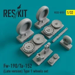 Fw-190 (late version) type 1 wheels set, 1/32 - ResKit Models RS32-...