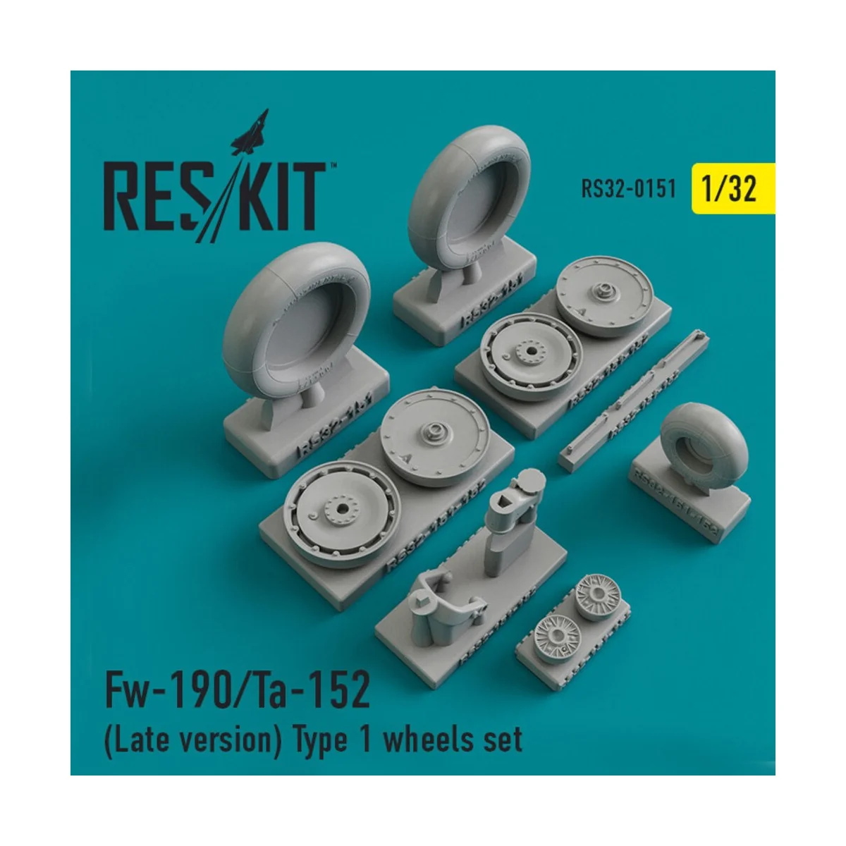 Fw-190 (late version) type 1 wheels set, 1/32 - ResKit Models RS32-... Fw-190 (late version) type 1 wheels set, 1/32 - ResKit Models RS32-...