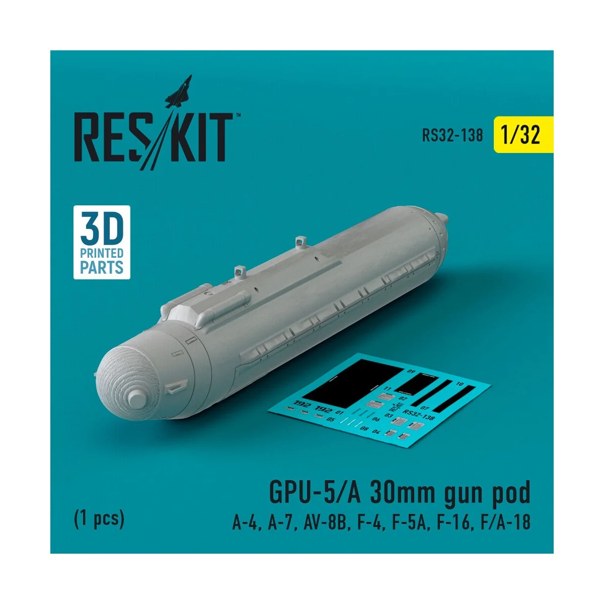 GPU-5/A 30mm gun pod (1 pcs) (A-4, A-7, AV-8B, F-4, F-5A, F-16, F/A...