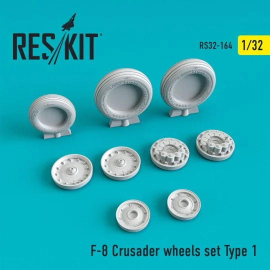 F-8 Crusader (weighted) wheels set type 1, 1/32 - ResKit Models RS3...