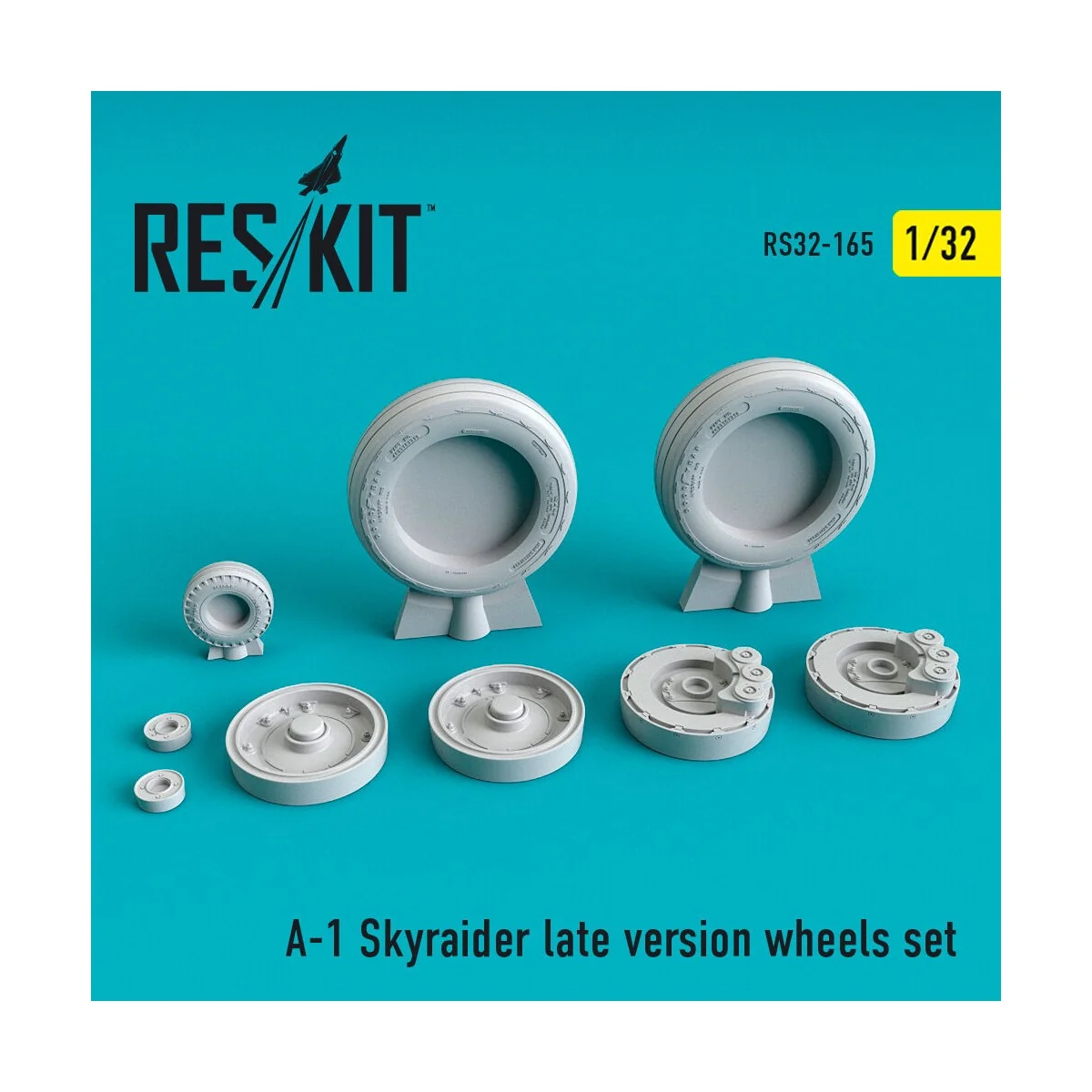 A-1 Skyraider (late version) wheels set 1/32 - ResKit Models RS32-0165