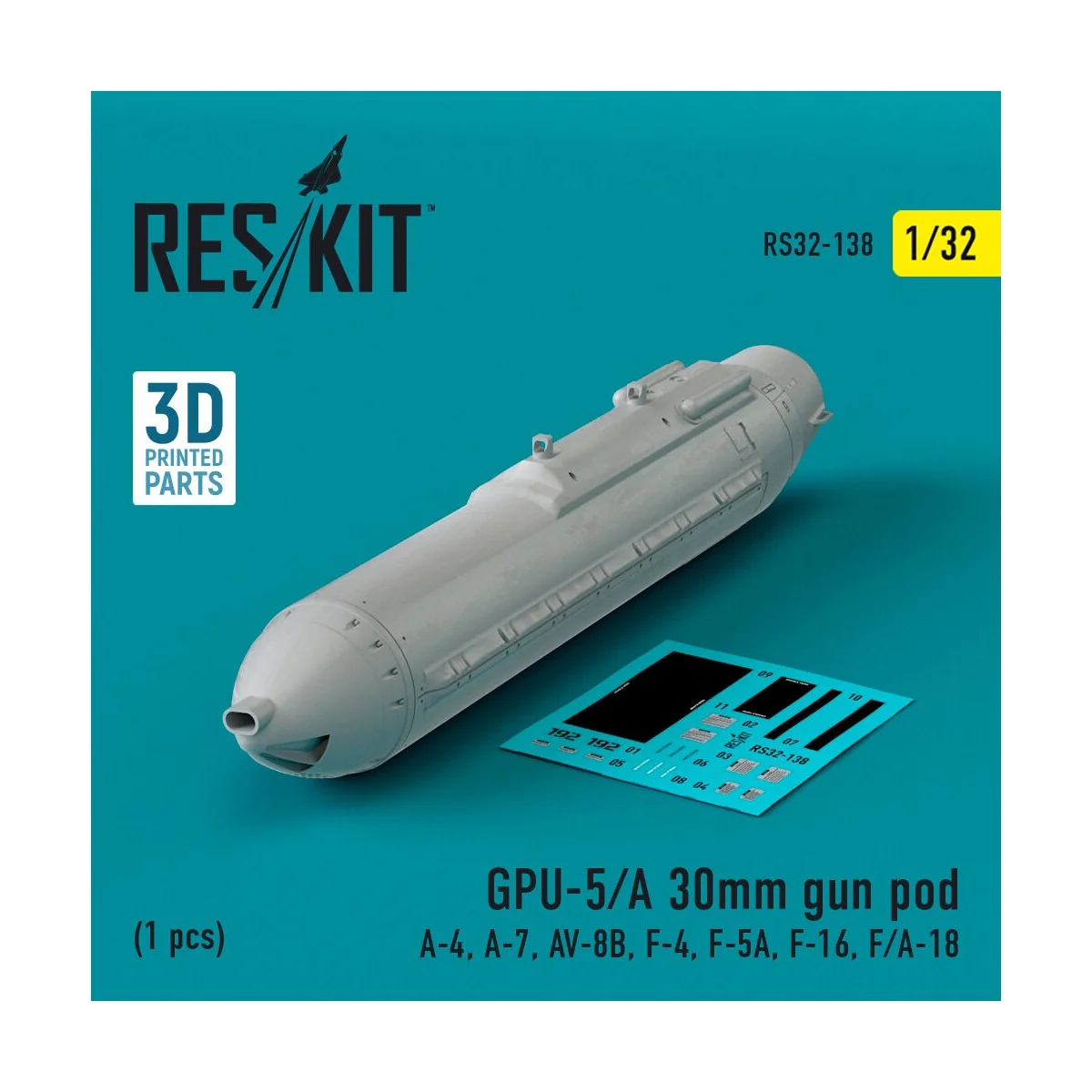 GPU-5/A 30mm gun pod (1 pcs) (A-4, A-7, AV-8B, F-4, F-5A, F-16, F/A...