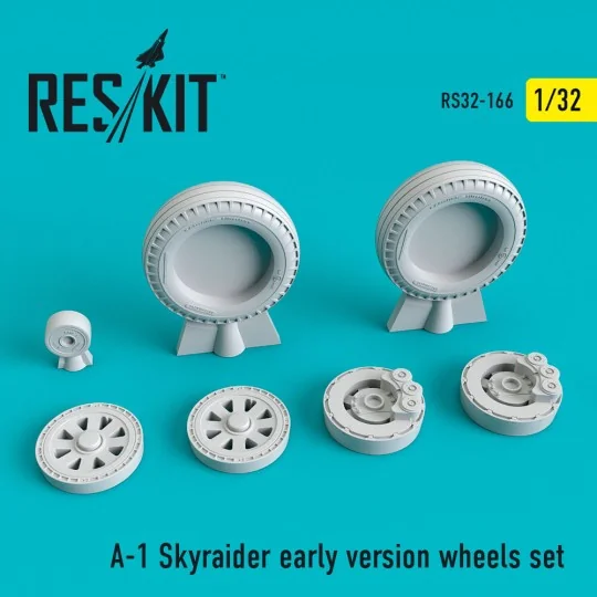 A-1 Skyraider (early version) wheels set, 1/32 - ResKit Models RS32... A-1 Skyraider (early version) wheels set, 1/32 - ResKit Models RS32...