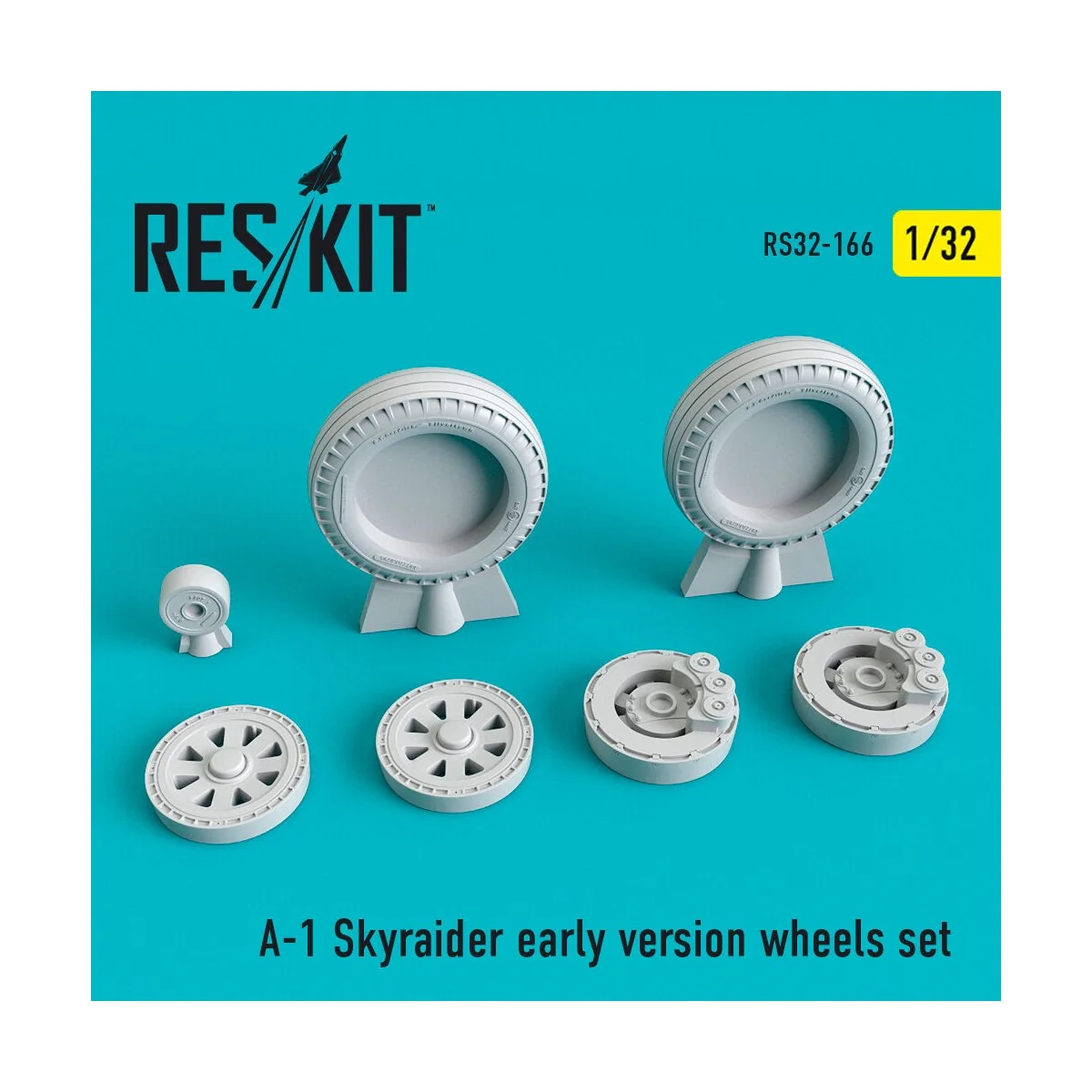 A-1 Skyraider (early version) wheels set, 1/32 - ResKit Models RS32... A-1 Skyraider (early version) wheels set, 1/32 - ResKit Models RS32...