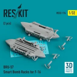 BRU-57 Smart Bomb Racks for F-16 (2 pcs) (3D Printed), 1/32 - ResKi...