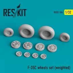F-35C Lightning II wheels set (weighted), 1/32 - ResKit Models RS32...