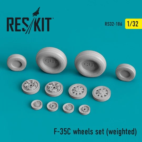 F-35C Lightning II wheels set (weighted) 1/32 - ResKit Models RS32-...