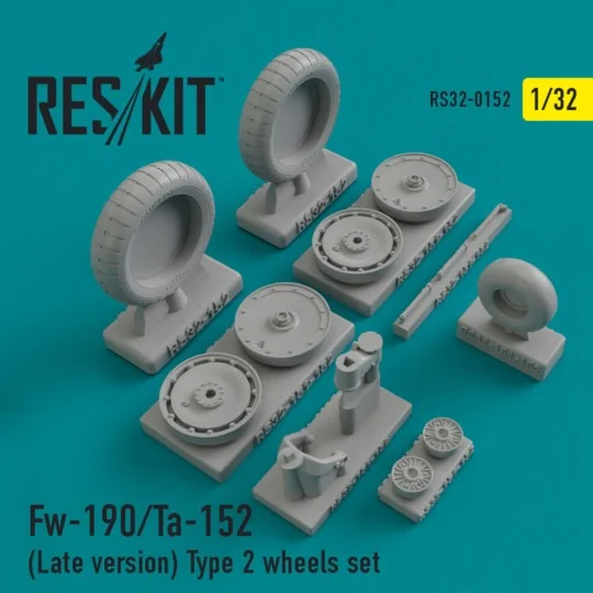 Fw-190 (late version) type 2 wheels set, 1/32 - ResKit Models RS32-...