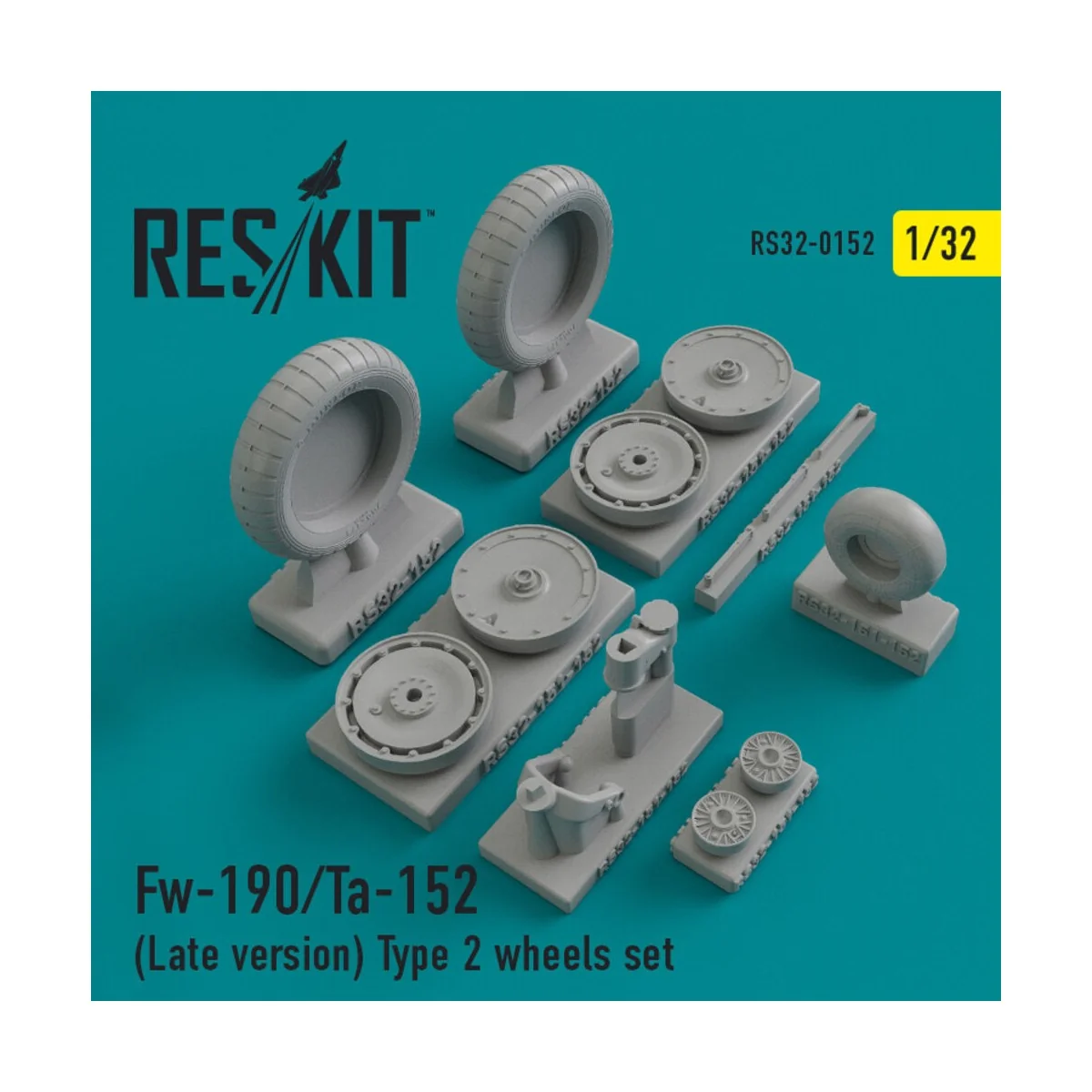 Fw-190 (late version) type 2 wheels set 1/32 - ResKit Models RS32-0152