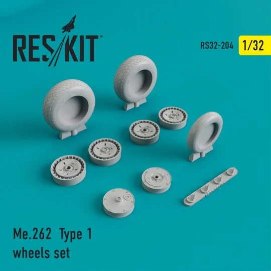 Me-262 type 1 wheels set, 1/32 - ResKit Models RS32-0204