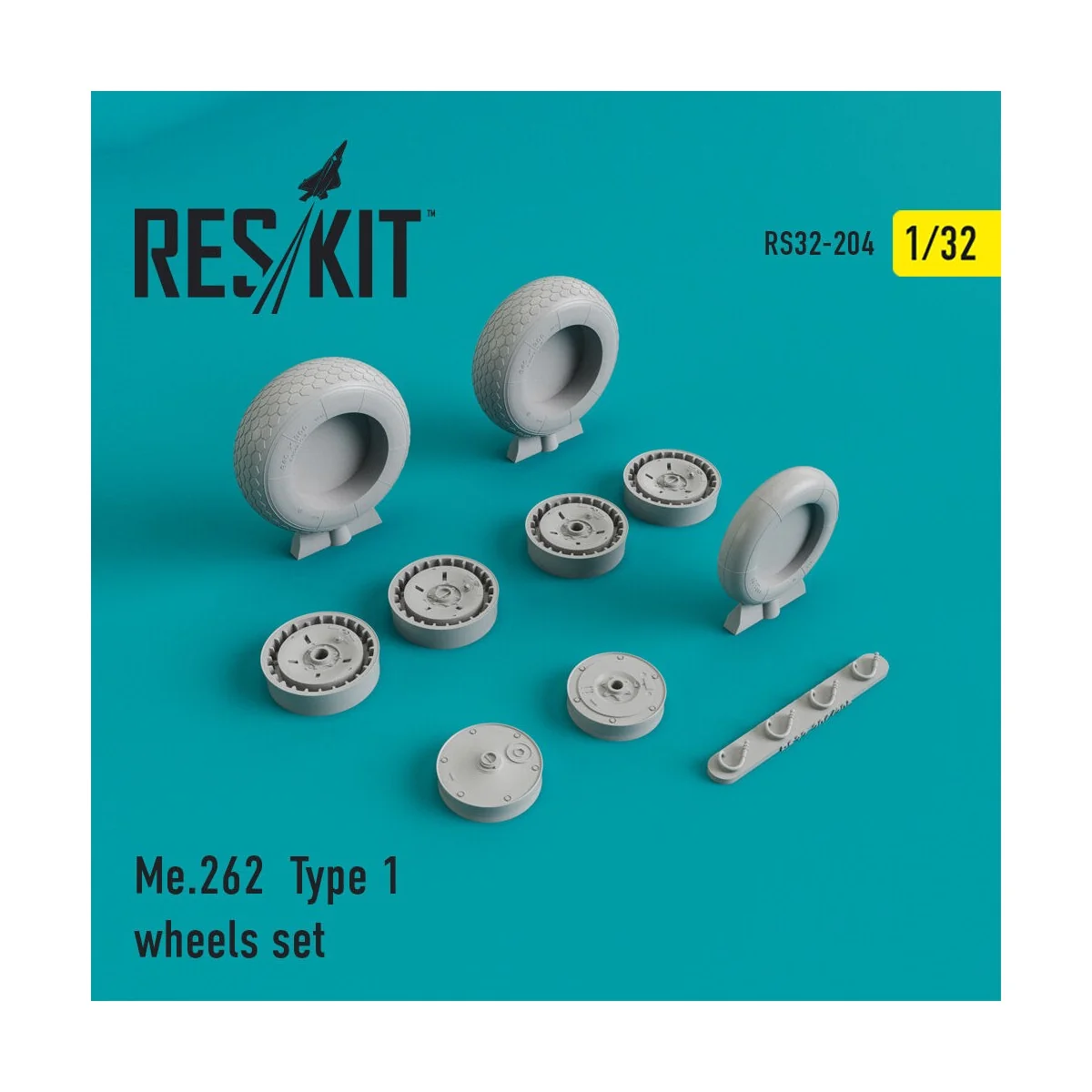 Me-262 type 1 wheels set, 1/32 - ResKit Models RS32-0204