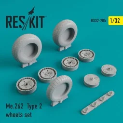 Me-262 type 2 wheels set, 1/32 - ResKit Models RS32-0205