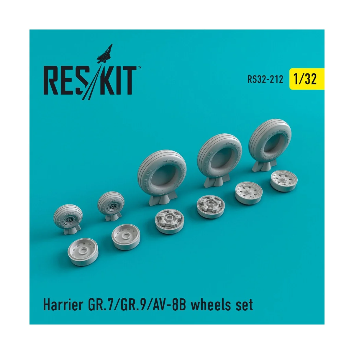 Harrier GR.7/GR.9/AV-8B wheels set, 1/32 - ResKit Models RS32-0212