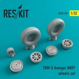 TBM-3 Avenger NAVY wheels set, 1/32 - ResKit Models RS32-0231