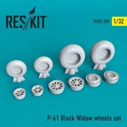 P-61 Black Widow wheels set, 1/32 - ResKit Models RS32-0258