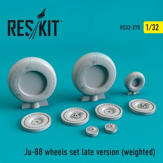 Ju-88 wheels set late version (weighted) 1/32 - ResKit Models RS32-...