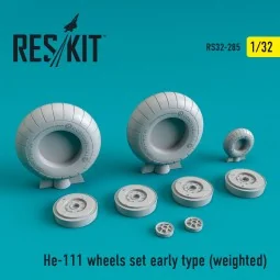 He-111 wheels set early type (weighted) 1/32 - ResKit Models RS32-0285