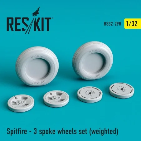 Spitfire (3 spoke) wheels set (weighted), 1/32 - ResKit Models RS32...