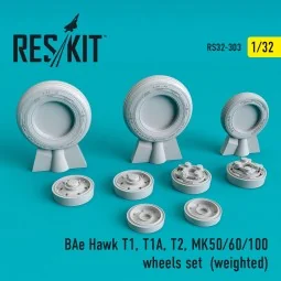 BAe Hawk T1, T1A, T2, MK50/60/100 wheels set (weighted), 1/32 - Res...