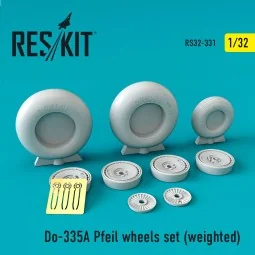 Do-335? Pfeil wheels set (weighted), 1/32 - ResKit Models RS32-0331