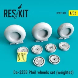 Do-335? Pfeil wheels set (weighted), 1/32 - ResKit Models RS32-0332