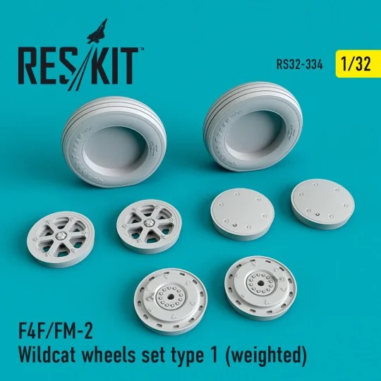 F4F/FM-2 Wildcat wheels set type 1 (weighted) 1/32 - ResKit Models ...