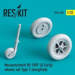 Bf-109 (F, G-early) wheels set type 2 (weighted), 1/32 - ResKit Mod...