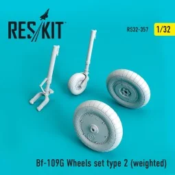 Bf-109G wheels set type 2 (weighted), 1/32 - ResKit Models RS32-0357