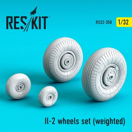 Il-2 wheels set (weighted), 1/32 - ResKit Models RS32-0358 Il-2 wheels set (weighted), 1/32 - ResKit Models RS32-0358