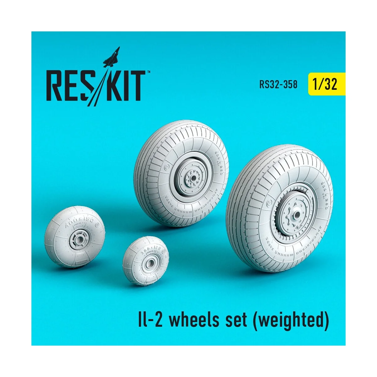 Il-2 wheels set (weighted), 1/32 - ResKit Models RS32-0358 Il-2 wheels set (weighted), 1/32 - ResKit Models RS32-0358