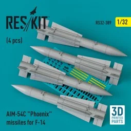 AIM-54C Phoenix missiles for F-14 (4pcs) (3D Printed), 1/32 - ResKi...
