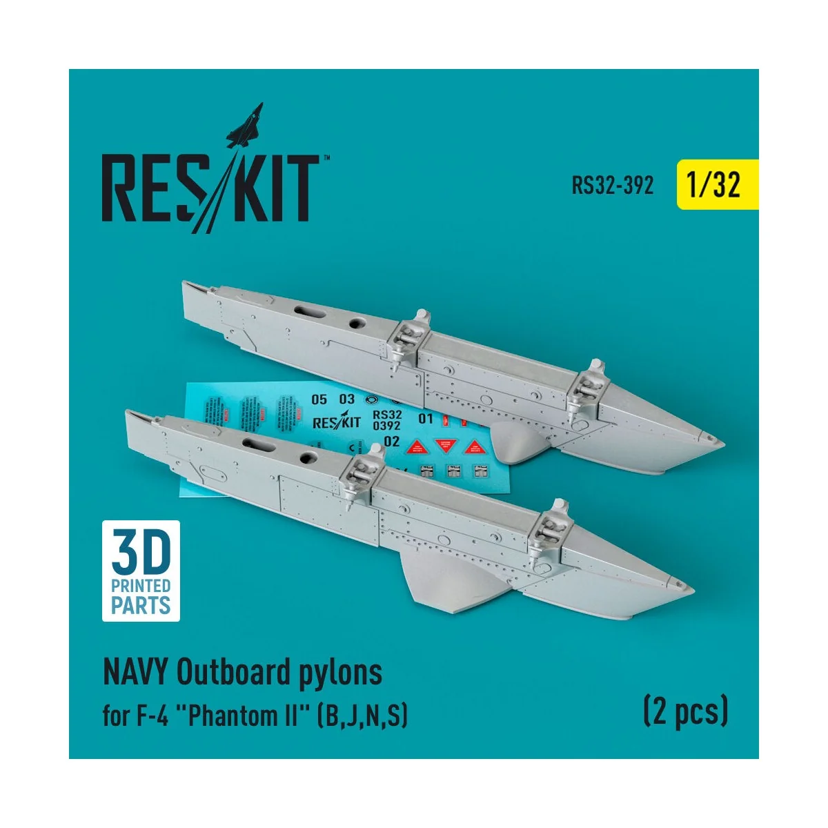 NAVY Outboard pylons for F-4 Phantom II (B, J, N, S) (2 pcs) (3D Pr...