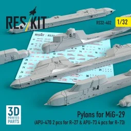 Pylons for MiG-29 (APU-470 2 pcs for R-27 & APU-73 4 pcs for R-73) ...