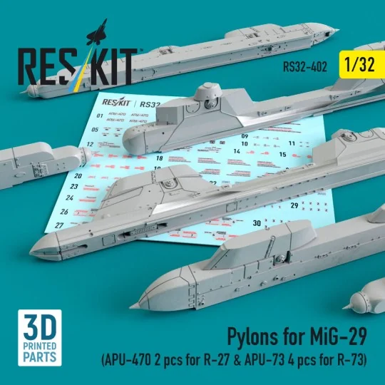 Pylons for MiG-29 (APU-470 2 pcs for R-27 & APU-73 4 pcs for R-73) ... Pylons for MiG-29 (APU-470 2 pcs for R-27 & APU-73 4 pcs for R-73) ...