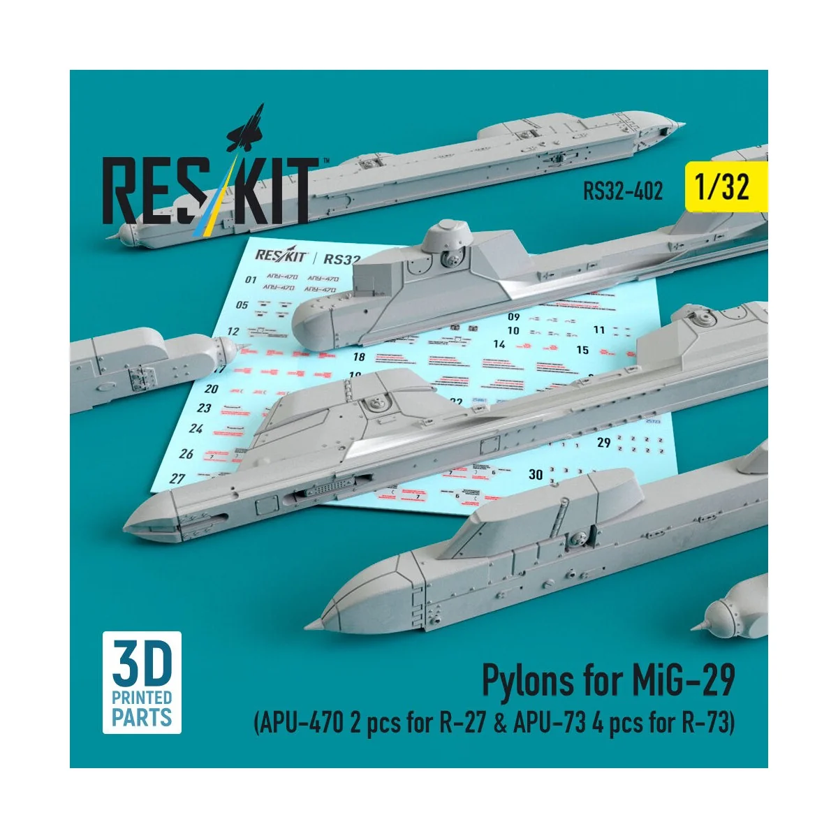 Pylons for MiG-29 (APU-470 2 pcs for R-27 & APU-73 4 pcs for R-73) ...